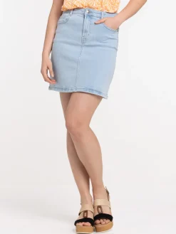 Jupe denim bleached femme