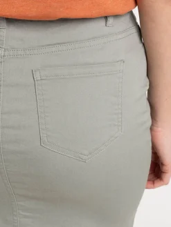 Jupe droite vert grisé femme