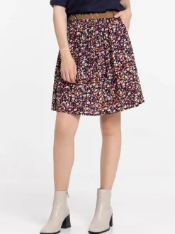 Jupe imprimée avec ceinture femme