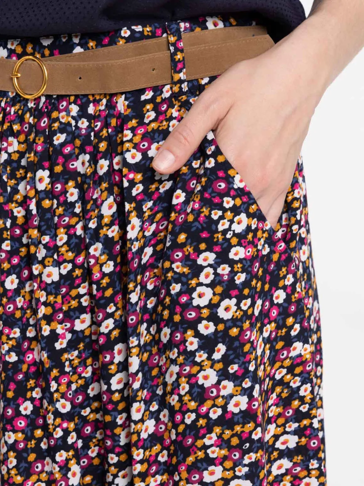 Jupe imprimée avec ceinture femme