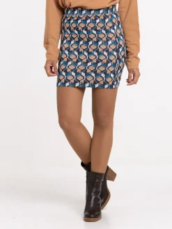 Jupe jacquard graphique femme