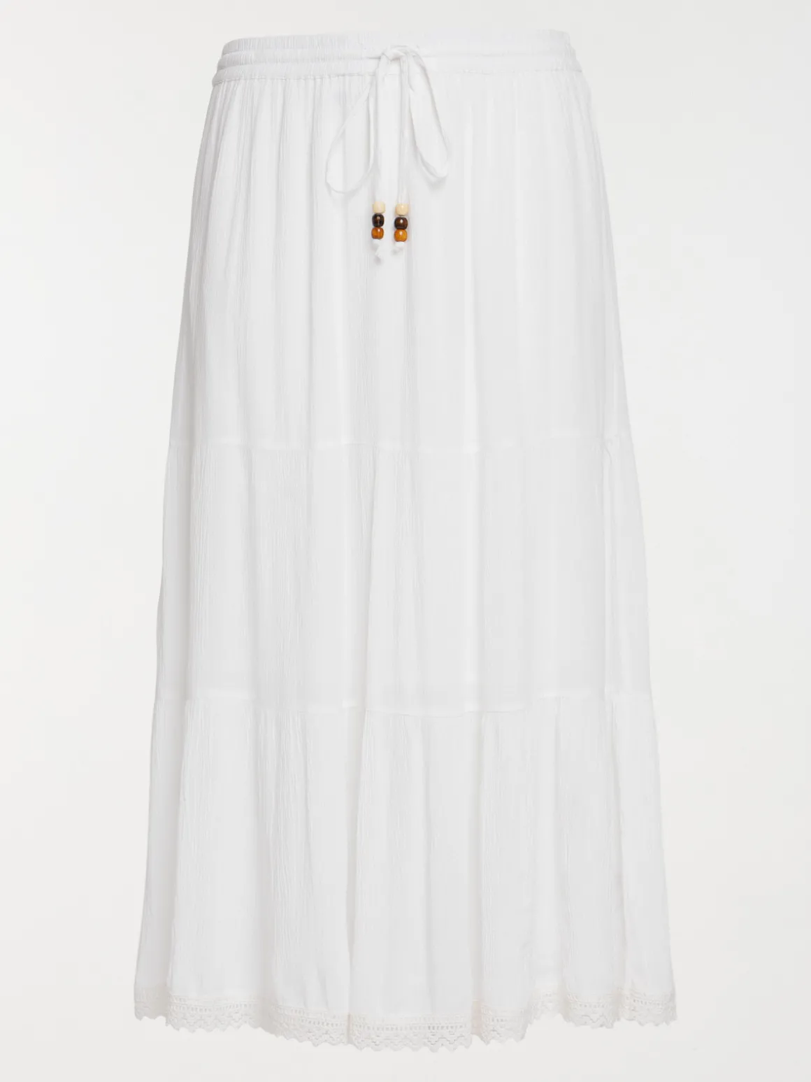 Jupe longue écru grande taille femme