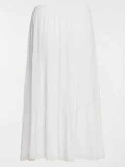 Jupe longue écru grande taille femme