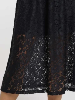 Jupe longue dentelle noire femme