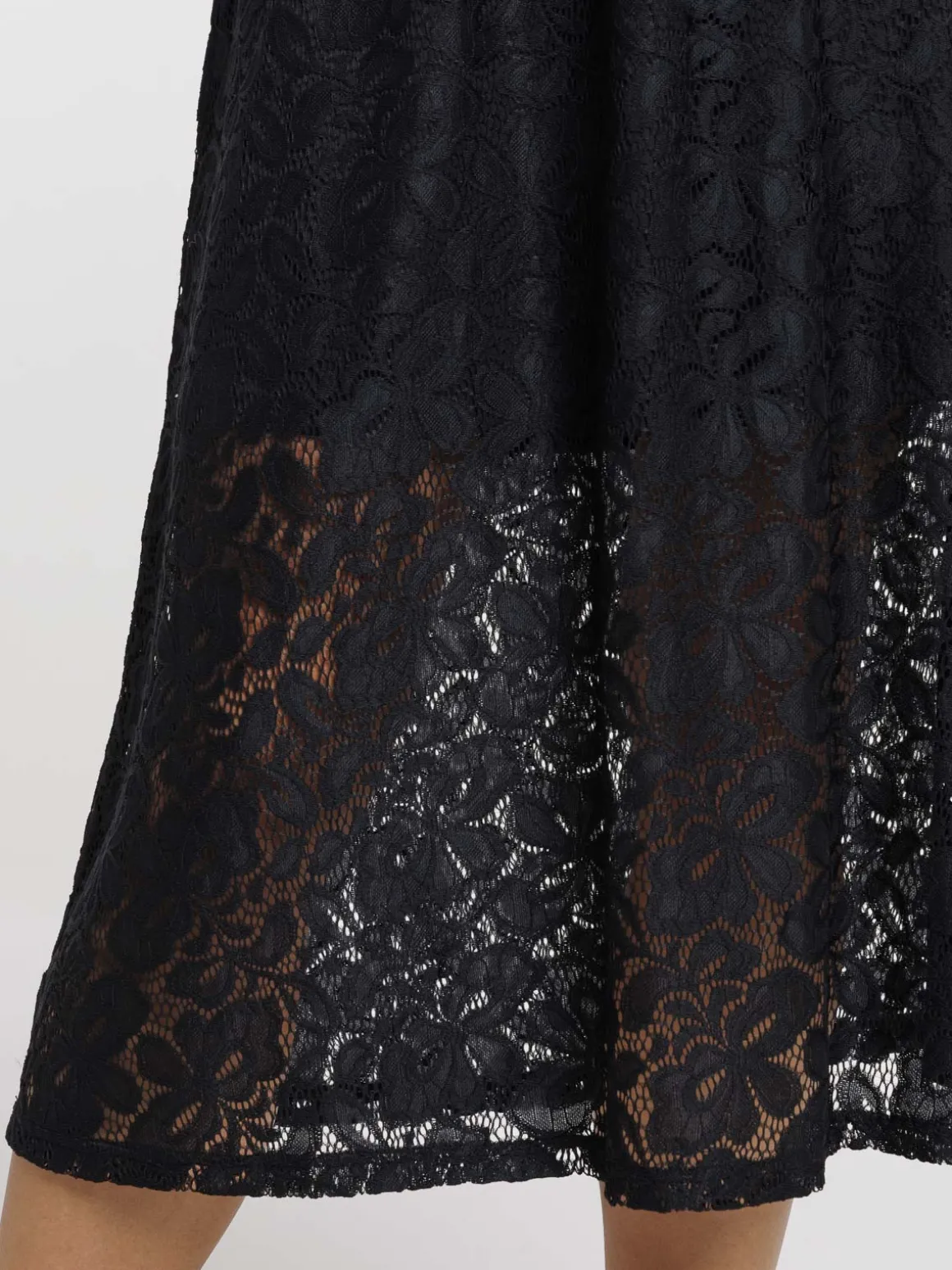 Jupe longue dentelle noire femme