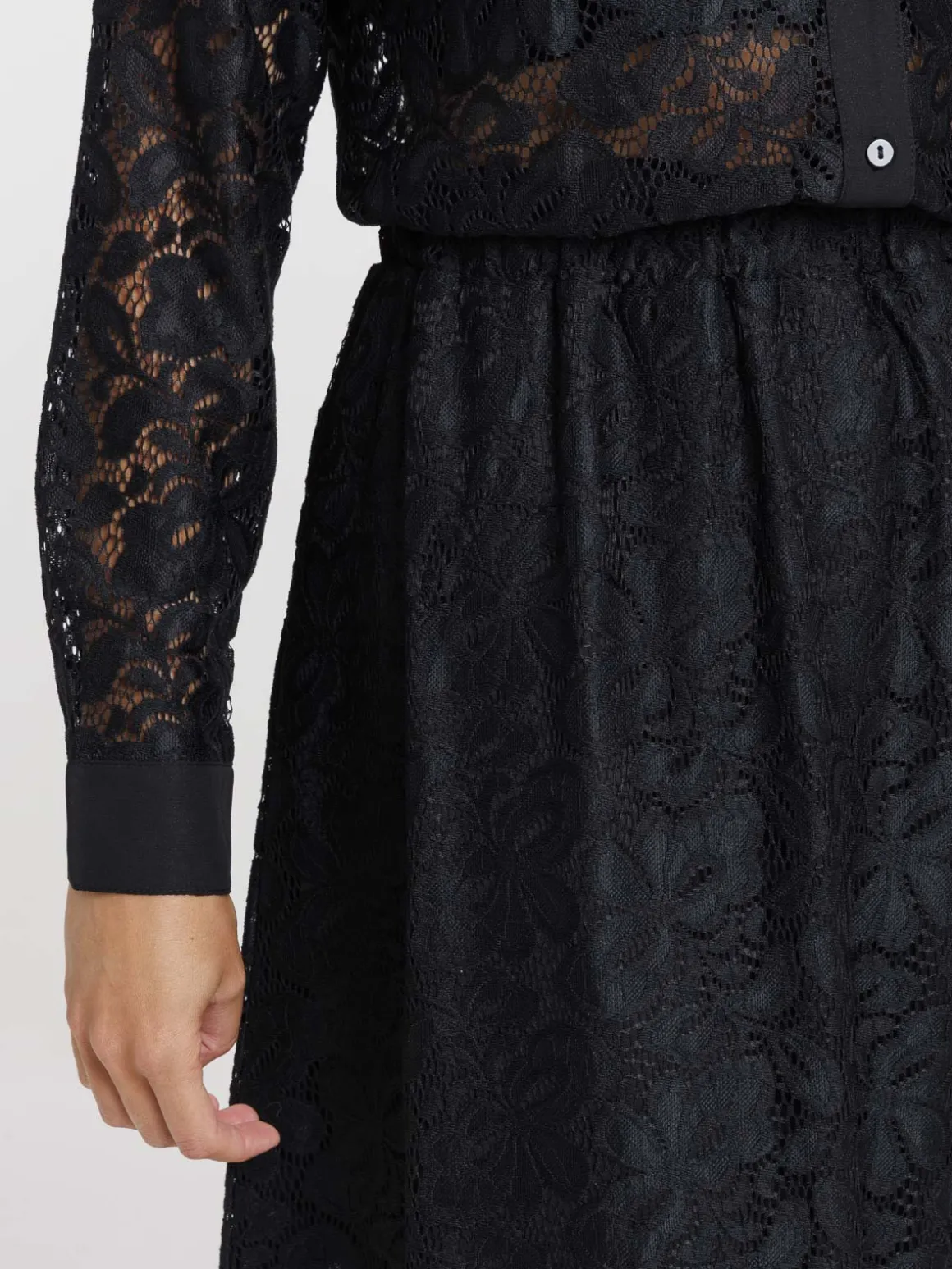 Jupe longue dentelle noire femme