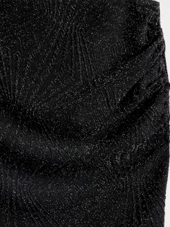 Jupe maille paillette noire femme