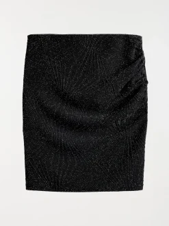 Jupe maille paillette noire femme