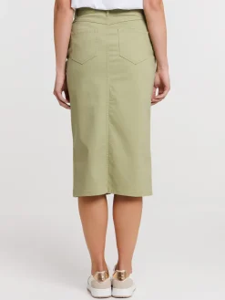 Jupe midi olive verte femme