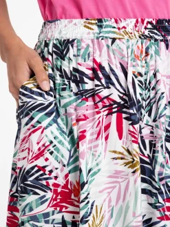 Jupe motif feuillage femme