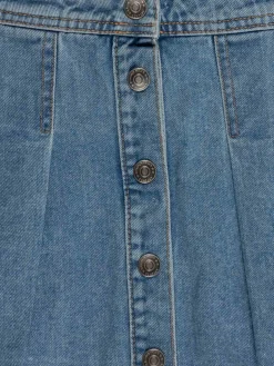 Jupe plissée en jean fille (3-12A)
