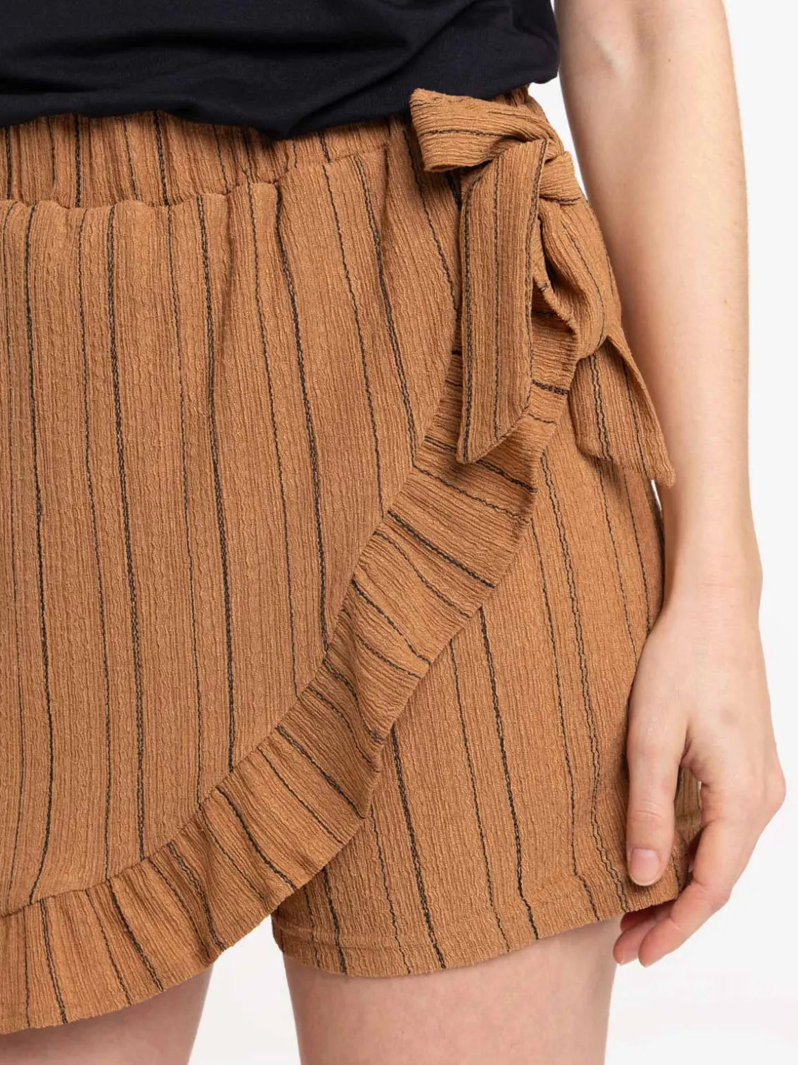 Jupe short coloris tabac femme