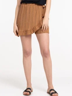 Jupe short coloris tabac femme