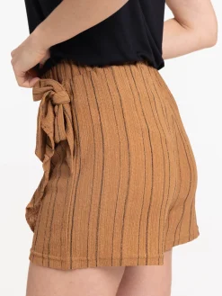 Jupe short coloris tabac femme