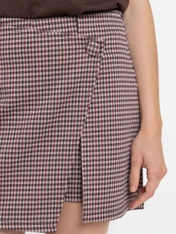 Jupe short pied-de-poule femme