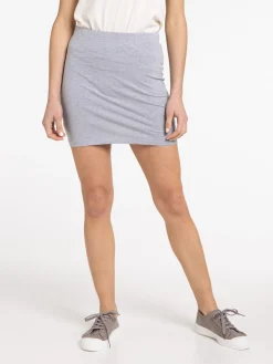 Jupe tube gris chiné femme