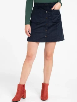 Jupe velours marine femme