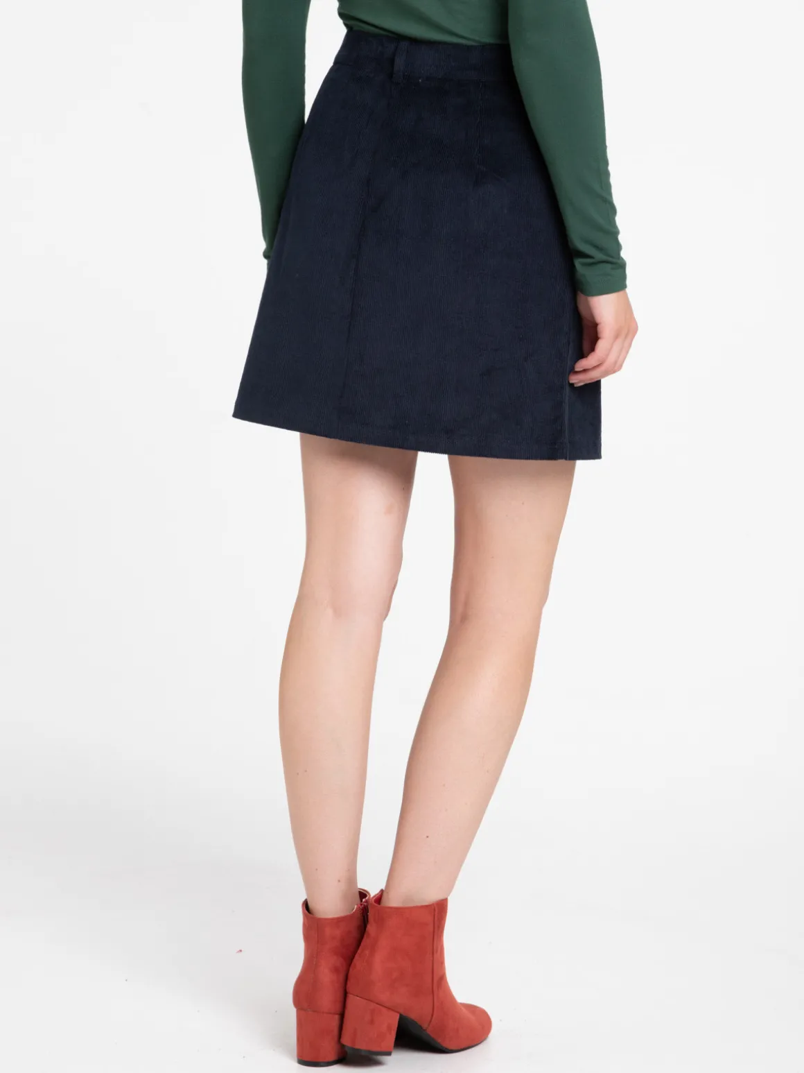 Jupe velours marine femme