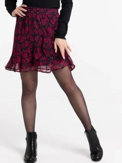 Jupe voile courte imprimée femme