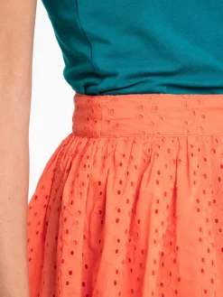 Jupe volantée broderie anglaise femme