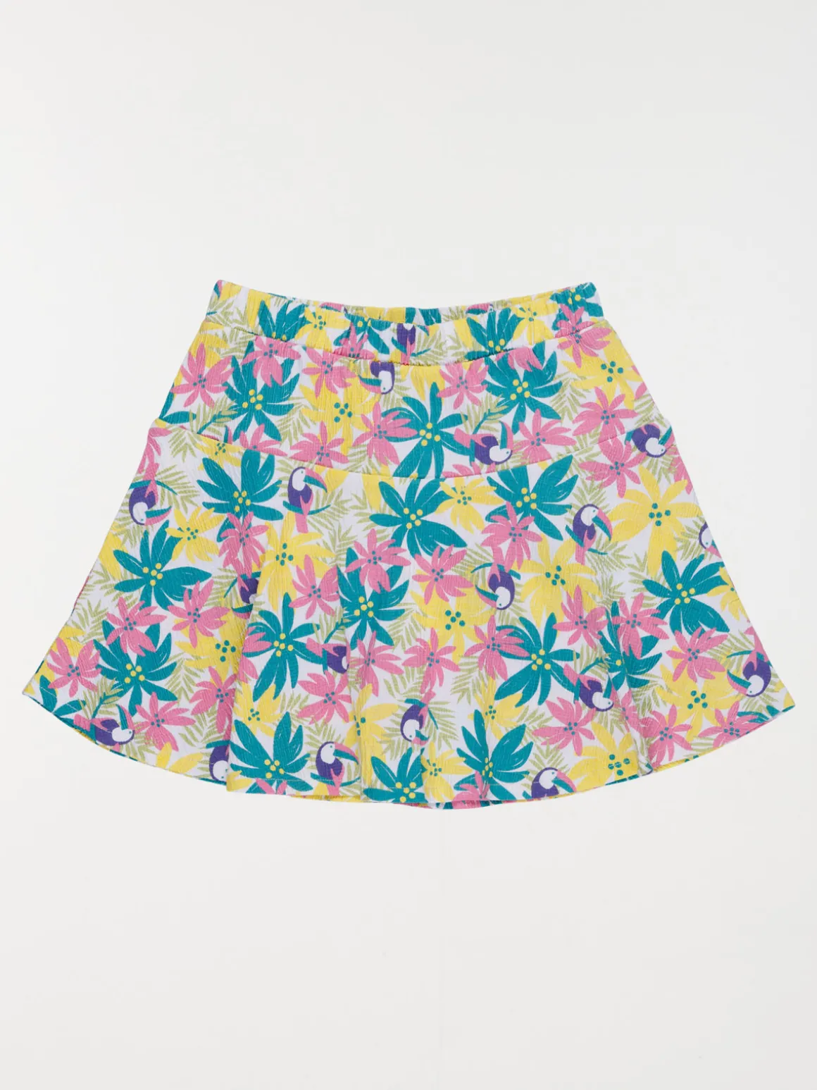 Jupe-short motif tropical fille (3-12A)