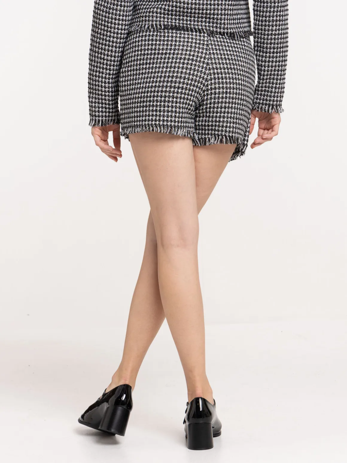 Jupe-short tweed à carreaux femme