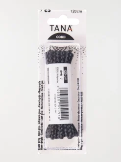 Lacets cordons noir et gris 120 cm