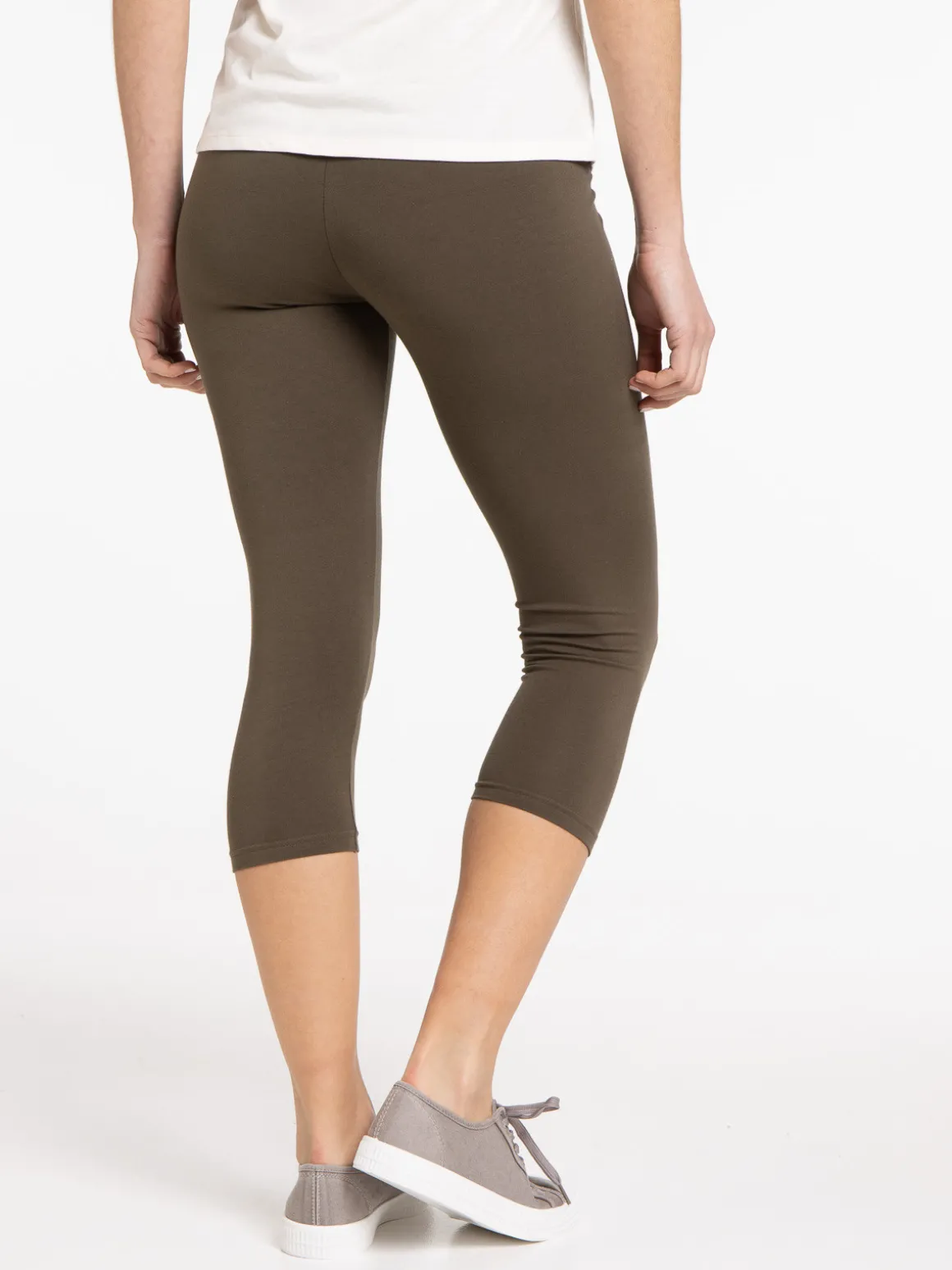 Legging 3/4 kaki femme