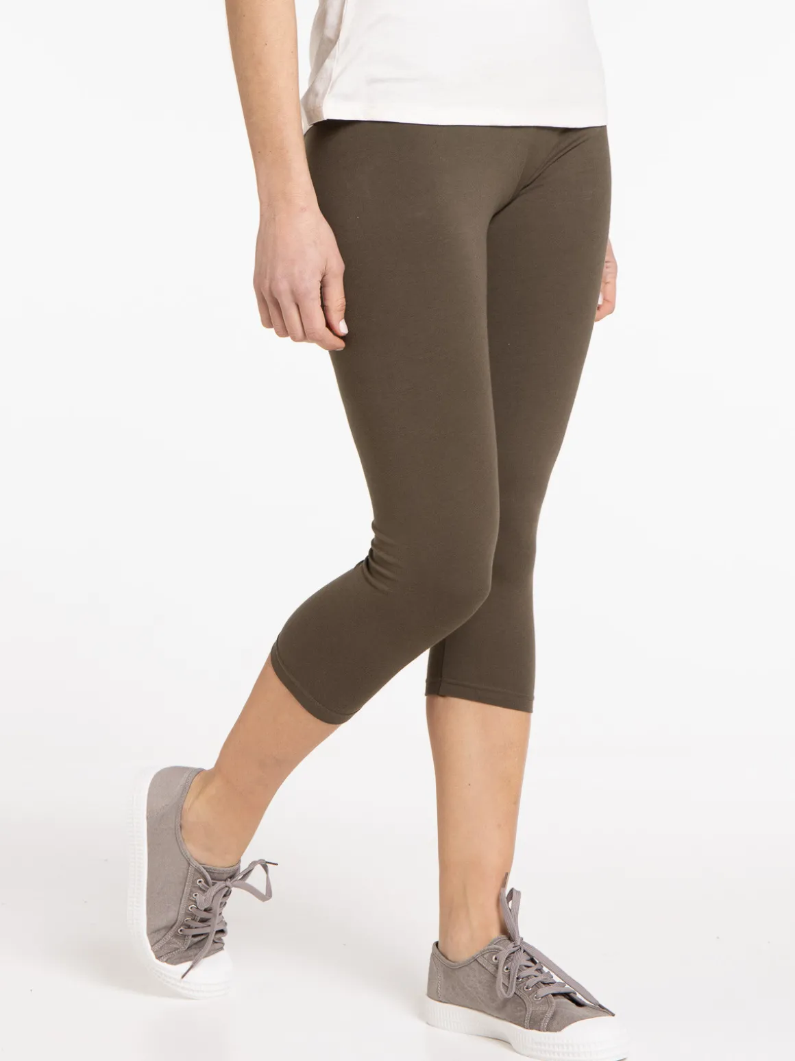 Legging 3/4 kaki femme