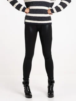 Legging noir effet brillant femme