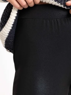 Legging noir effet brillant femme