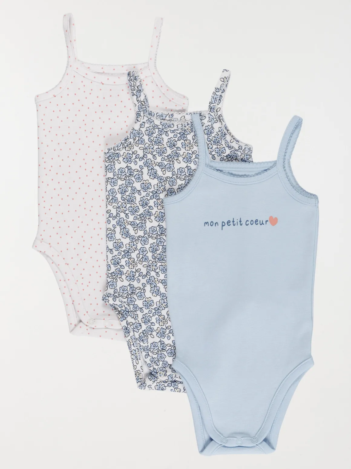 Lot 3 bodies petit coeur fille (3-24M)