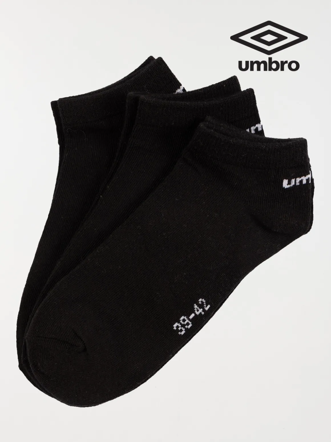 Lot 3 chaussettes Umbro noir homme