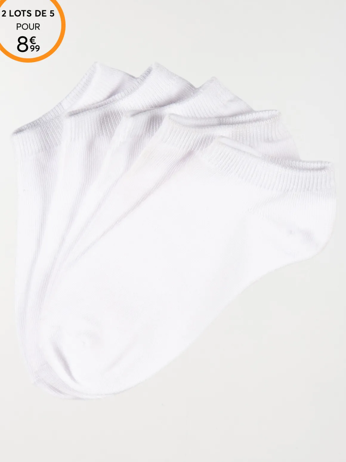 Lot 5 paires chaussettes blanches enfant