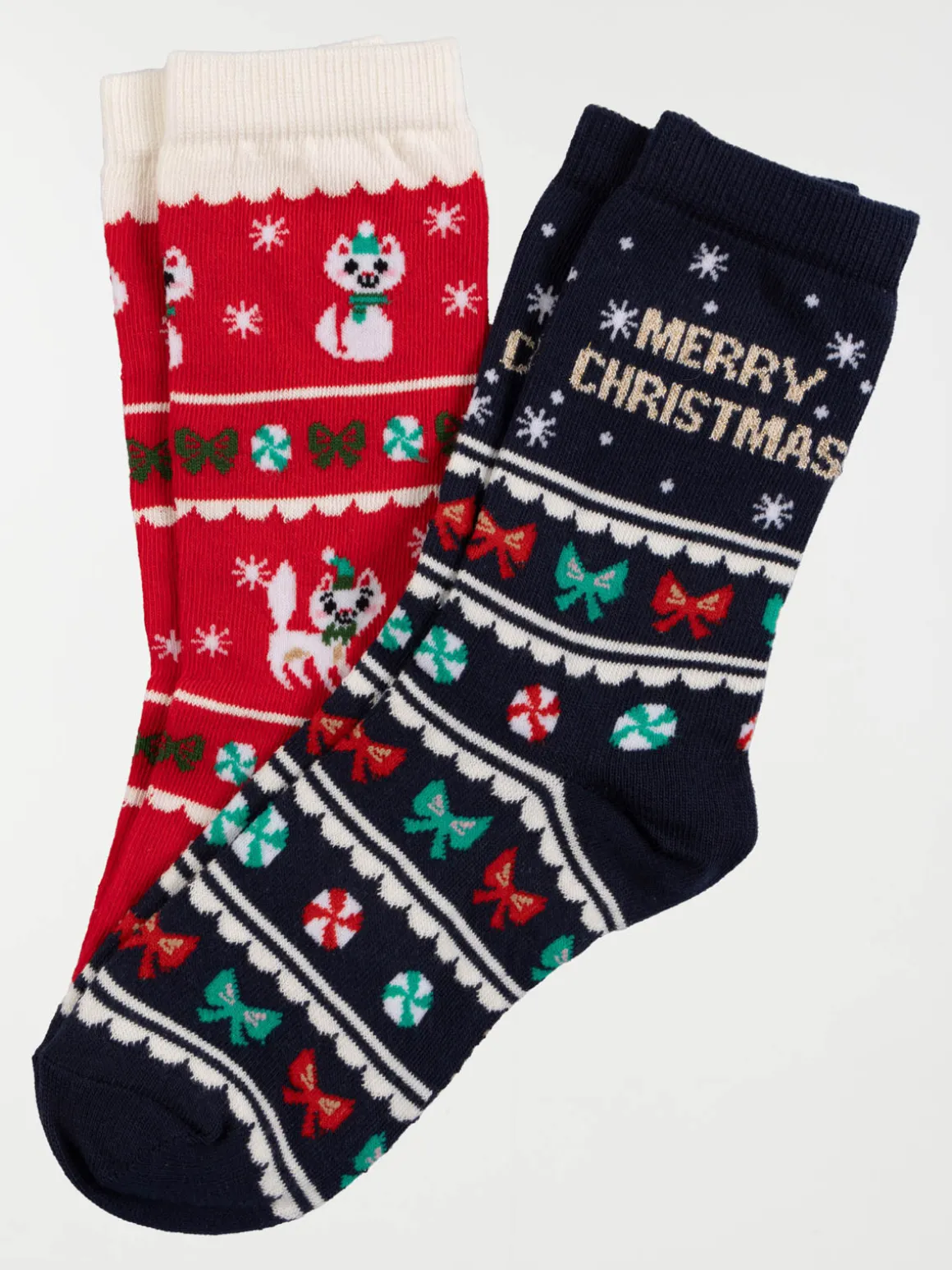 Lot 2 paires chaussettes de noël femme