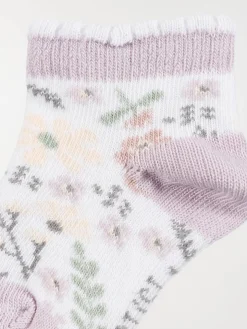 Lot 2 paires chaussettes fleurs fille
