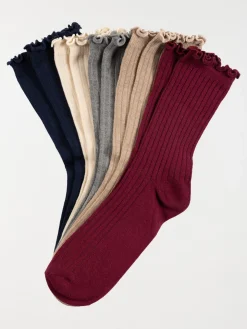 Lot 5 paires chaussettes noeuds femme