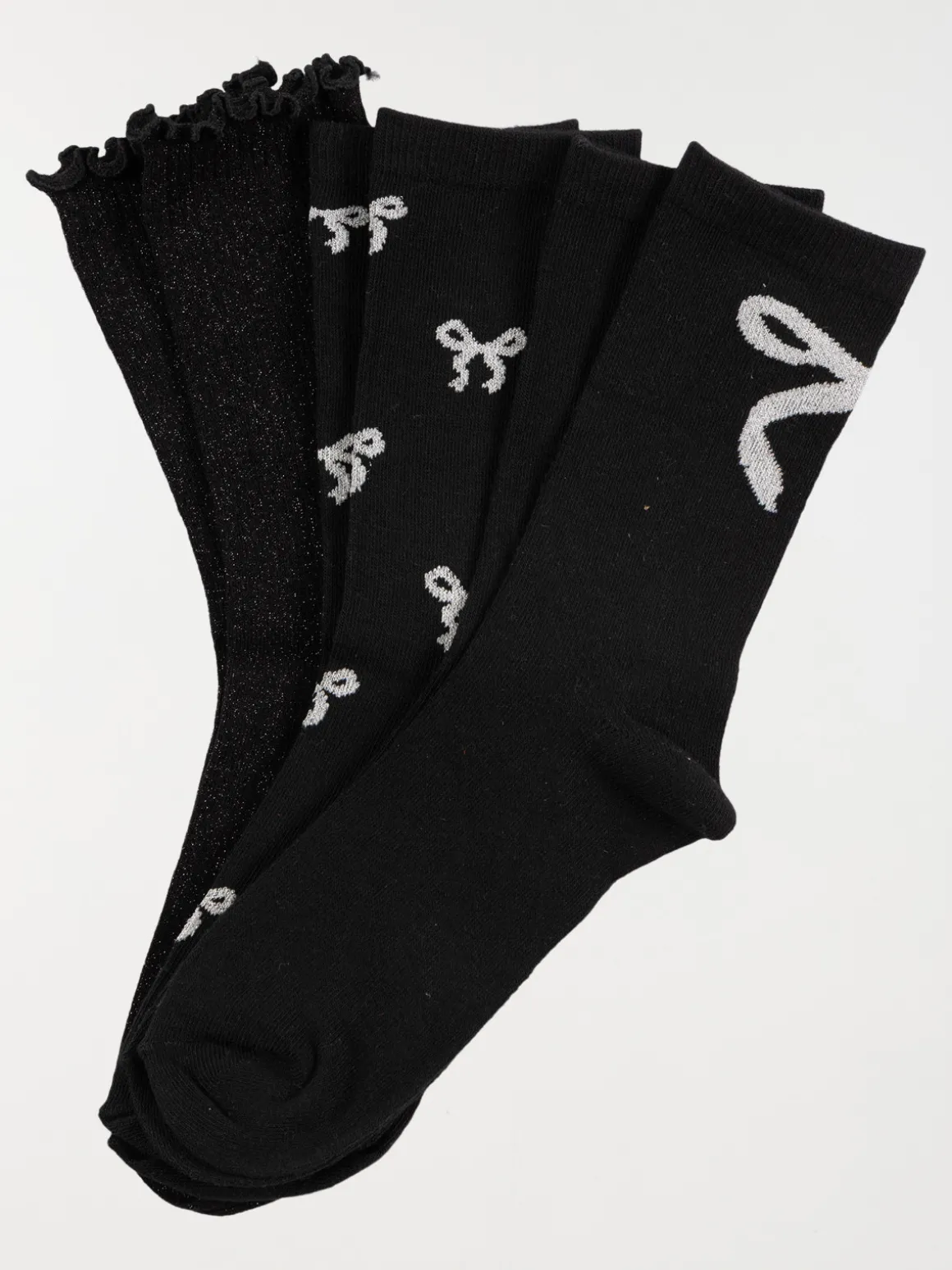 Lot 3 paires chaussettes noeuds femme