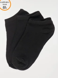 Lot 3 paires de socquettes noires femme