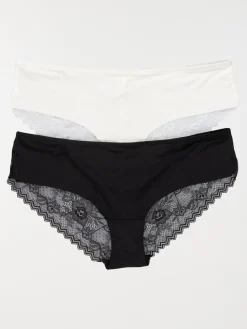 Lot 2 shorties microfibre et dentelle