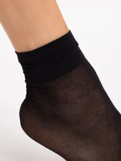 Lot 3 socquettes 20D noir mousse femme