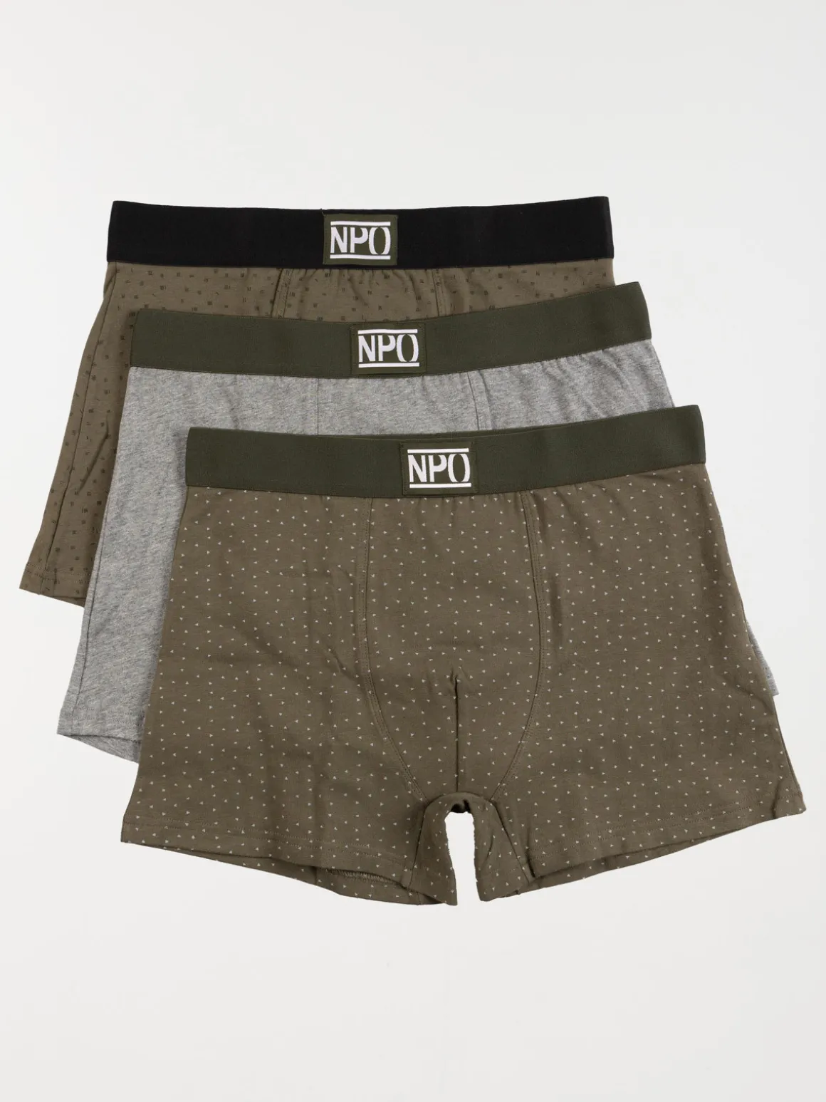 Lot de 3 boxers kaki homme