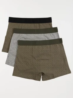 Lot de 3 boxers kaki homme