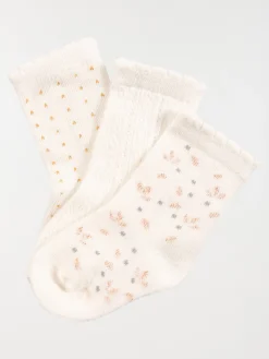 Lot de 3 chaussettes bébé fille écru