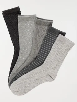 Lot de 5 chaussettes fantaisies femme