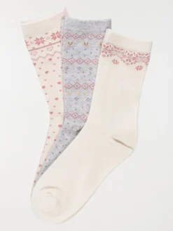 Lot de 3 chaussettes fantaisies femme