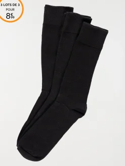 Lot de 3 chaussettes homme unies noires