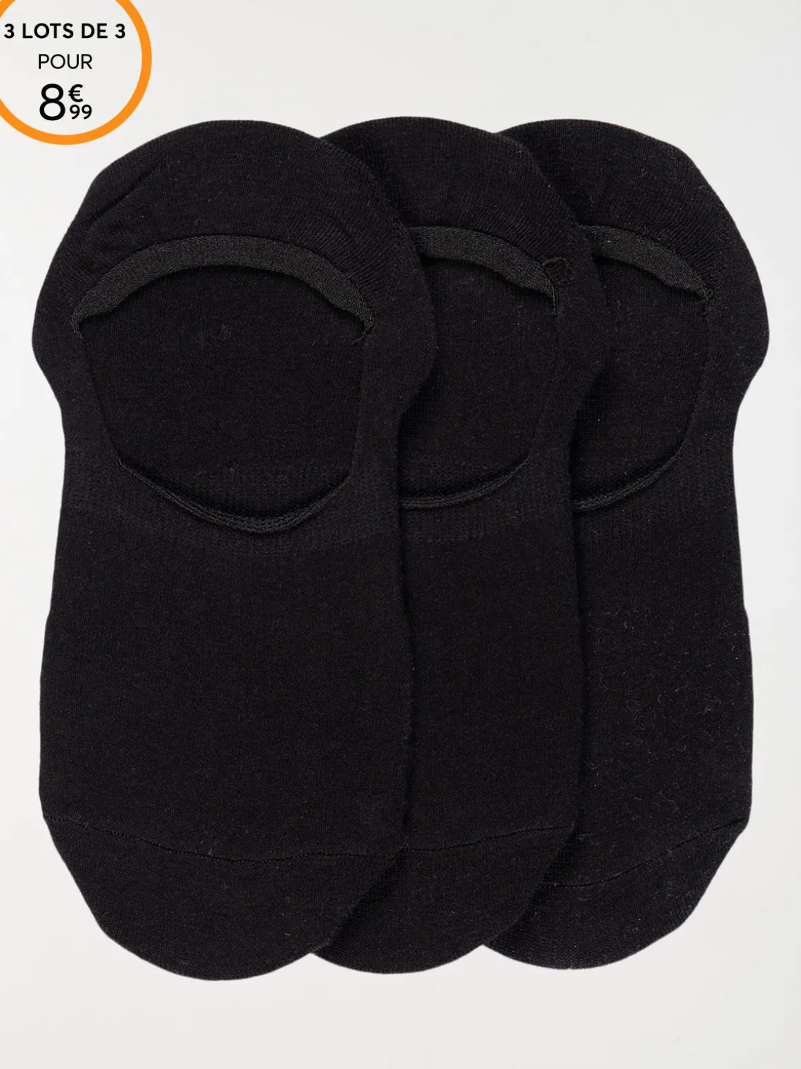 Lot de 3 chaussettes invisibles femme
