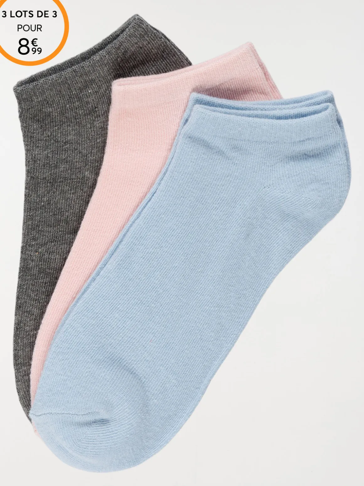 Lot de 3 chaussettes multicolores femme