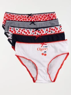 Lot de 5 culottes cerises fille